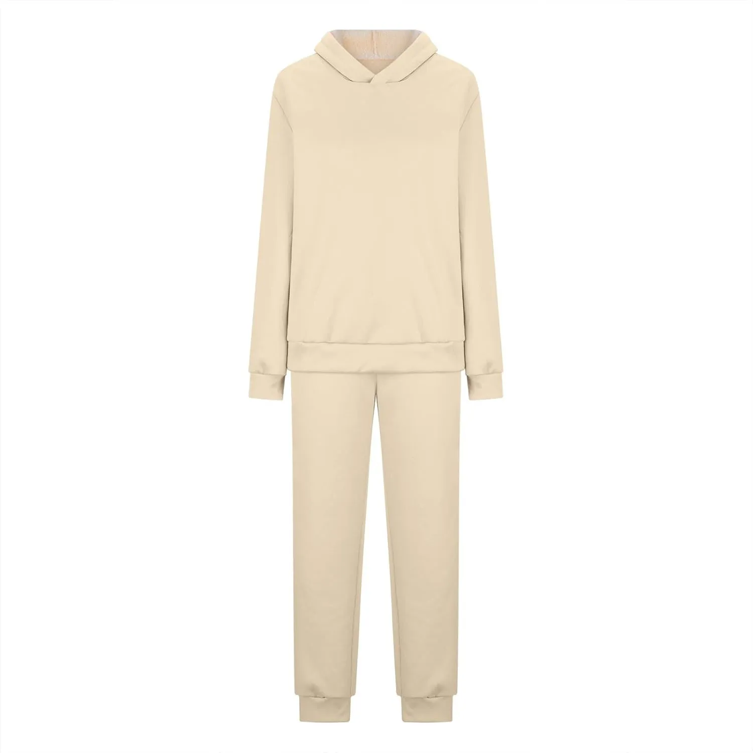 2 Piece Sets for Women Sweatsuits Winter Lonuge Set Fleece Lined Tracksuit Fuzzy Hoodie Sweatpant Lonugewear Outfits