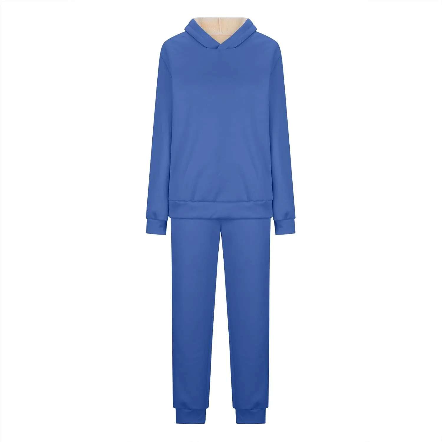 2 Piece Sets for Women Sweatsuits Winter Lonuge Set Fleece Lined Tracksuit Fuzzy Hoodie Sweatpant Lonugewear Outfits