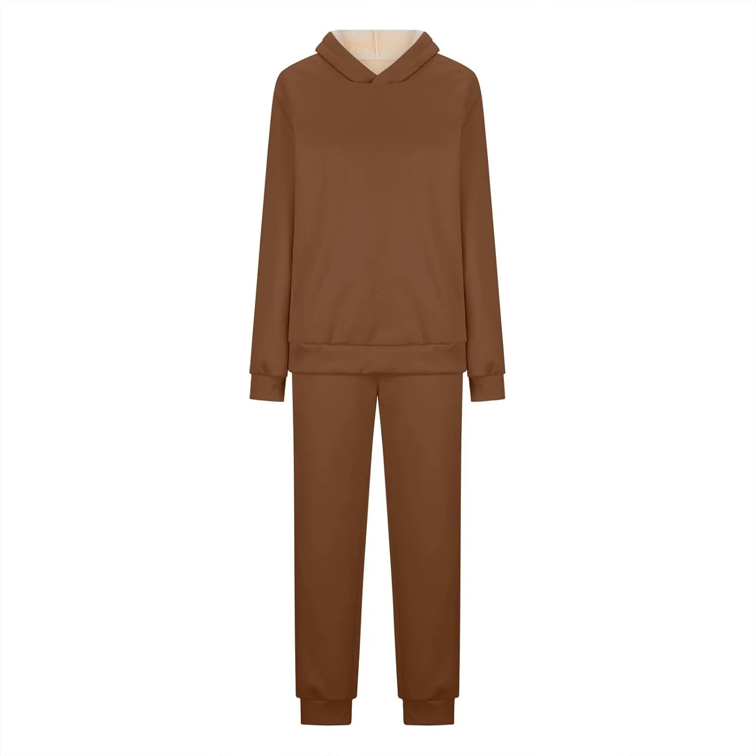 2 Piece Sets for Women Sweatsuits Winter Lonuge Set Fleece Lined Tracksuit Fuzzy Hoodie Sweatpant Lonugewear Outfits