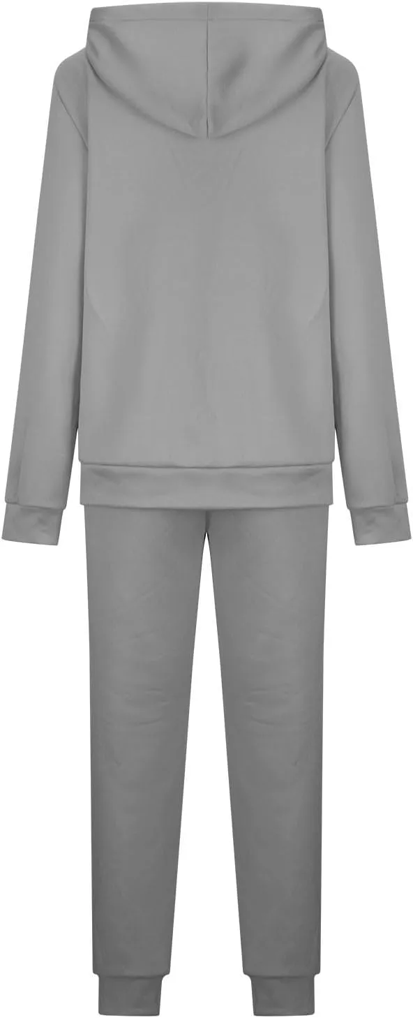 2 Piece Sets for Women Sweatsuits Winter Lonuge Set Fleece Lined Tracksuit Fuzzy Hoodie Sweatpant Lonugewear Outfits