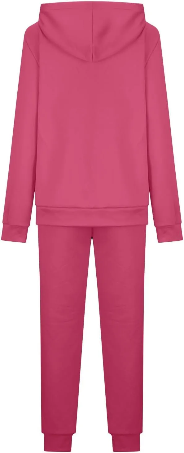 2 Piece Sets for Women Sweatsuits Winter Lonuge Set Fleece Lined Tracksuit Fuzzy Hoodie Sweatpant Lonugewear Outfits