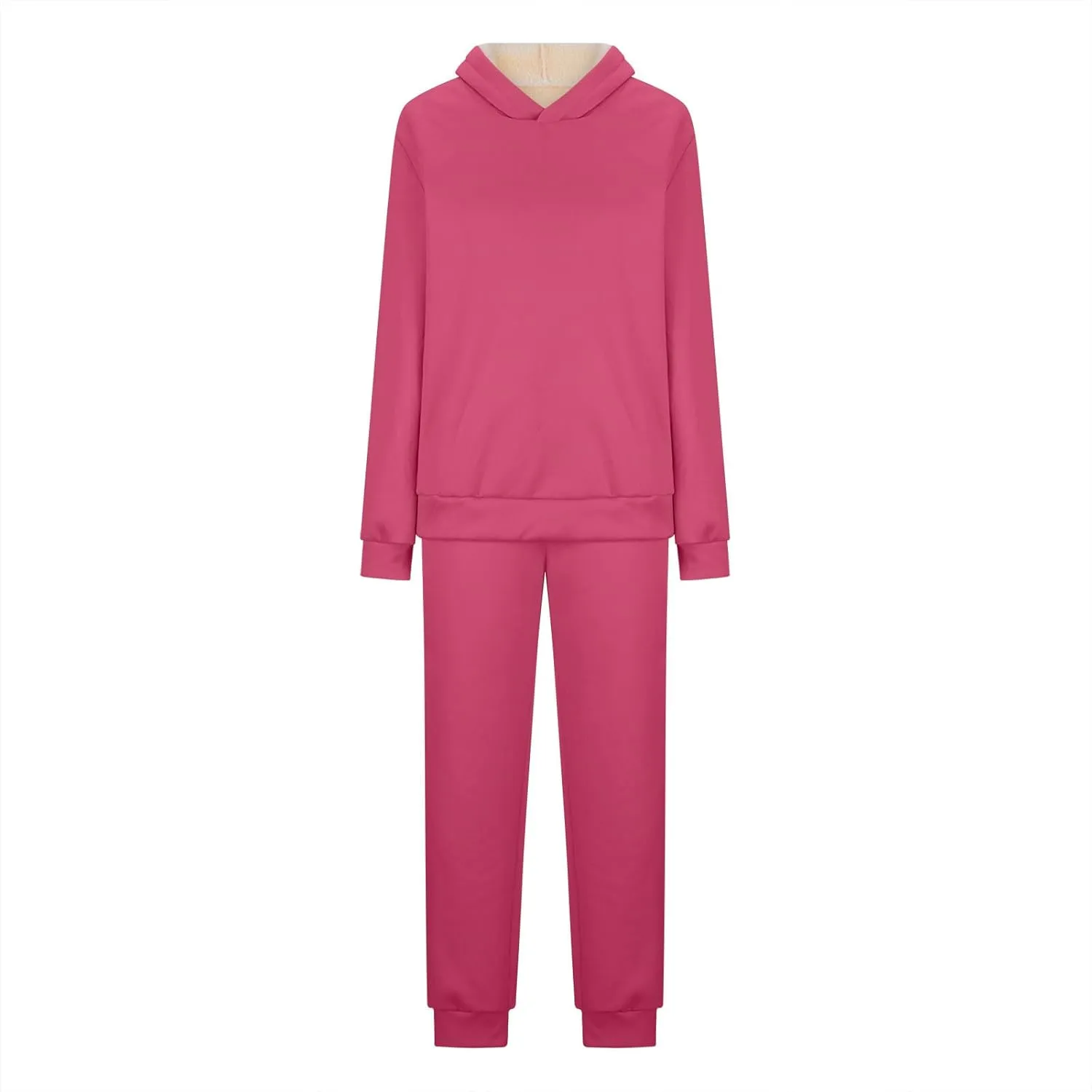 2 Piece Sets for Women Sweatsuits Winter Lonuge Set Fleece Lined Tracksuit Fuzzy Hoodie Sweatpant Lonugewear Outfits