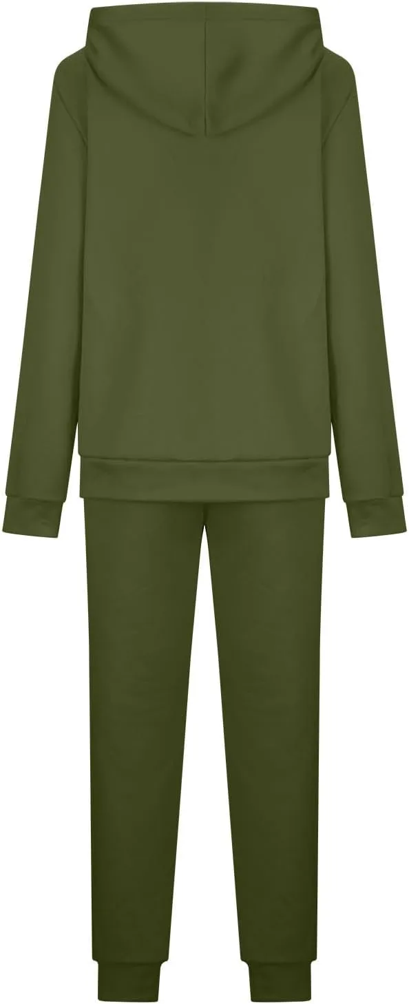 2 Piece Sets for Women Sweatsuits Winter Lonuge Set Fleece Lined Tracksuit Fuzzy Hoodie Sweatpant Lonugewear Outfits