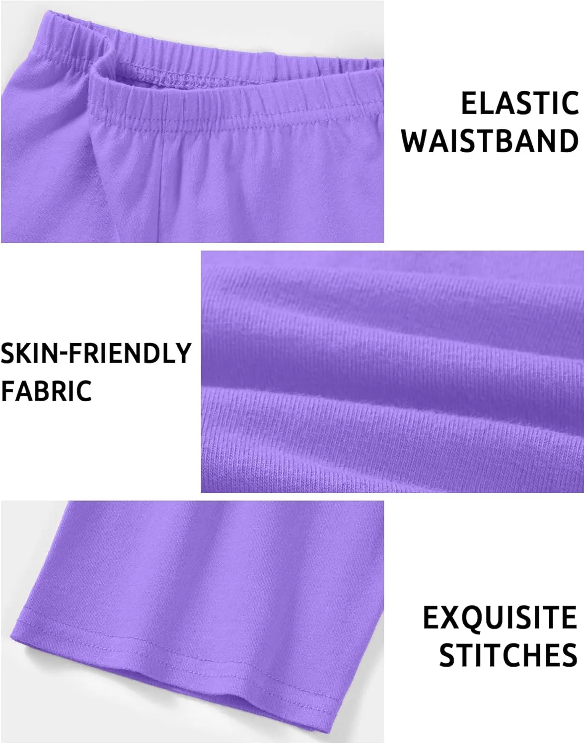 3 Pack Girls Bike Shorts Kids Cotton Cartwheel Biker Shorts Athletic Wear for Dance Running Gym