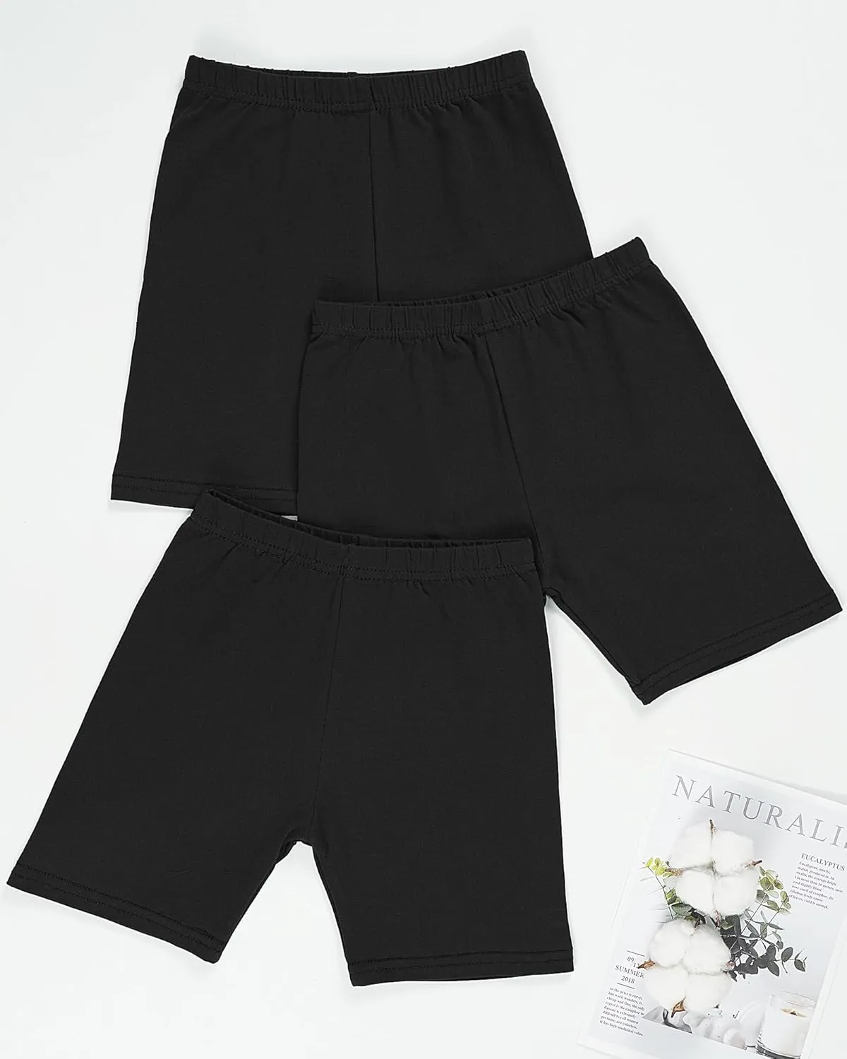 3 Pack Girls Bike Shorts Kids Cotton Cartwheel Biker Shorts Athletic Wear for Dance Running Gym