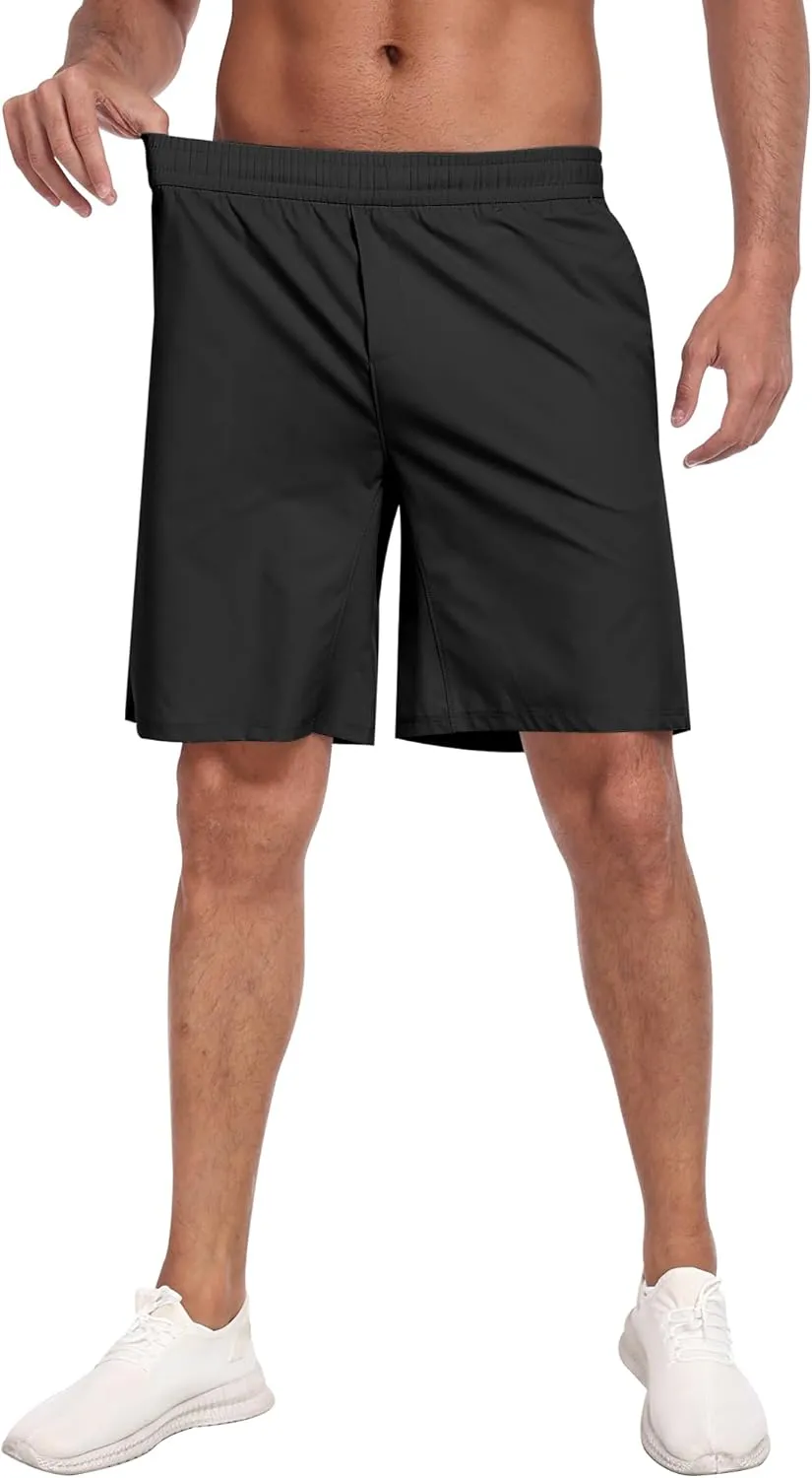 3 Pack Men's Athletic Running Shorts with Zipper Pockets,Quick Dry Gym Workout Basketball Hiking Shorts for Men