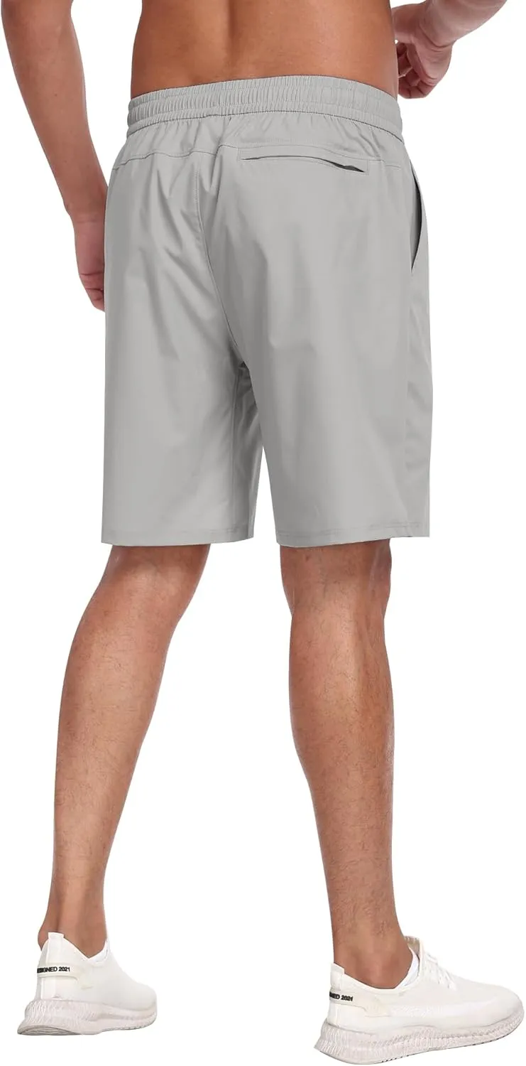 3 Pack Men's Athletic Running Shorts with Zipper Pockets,Quick Dry Gym Workout Basketball Hiking Shorts for Men