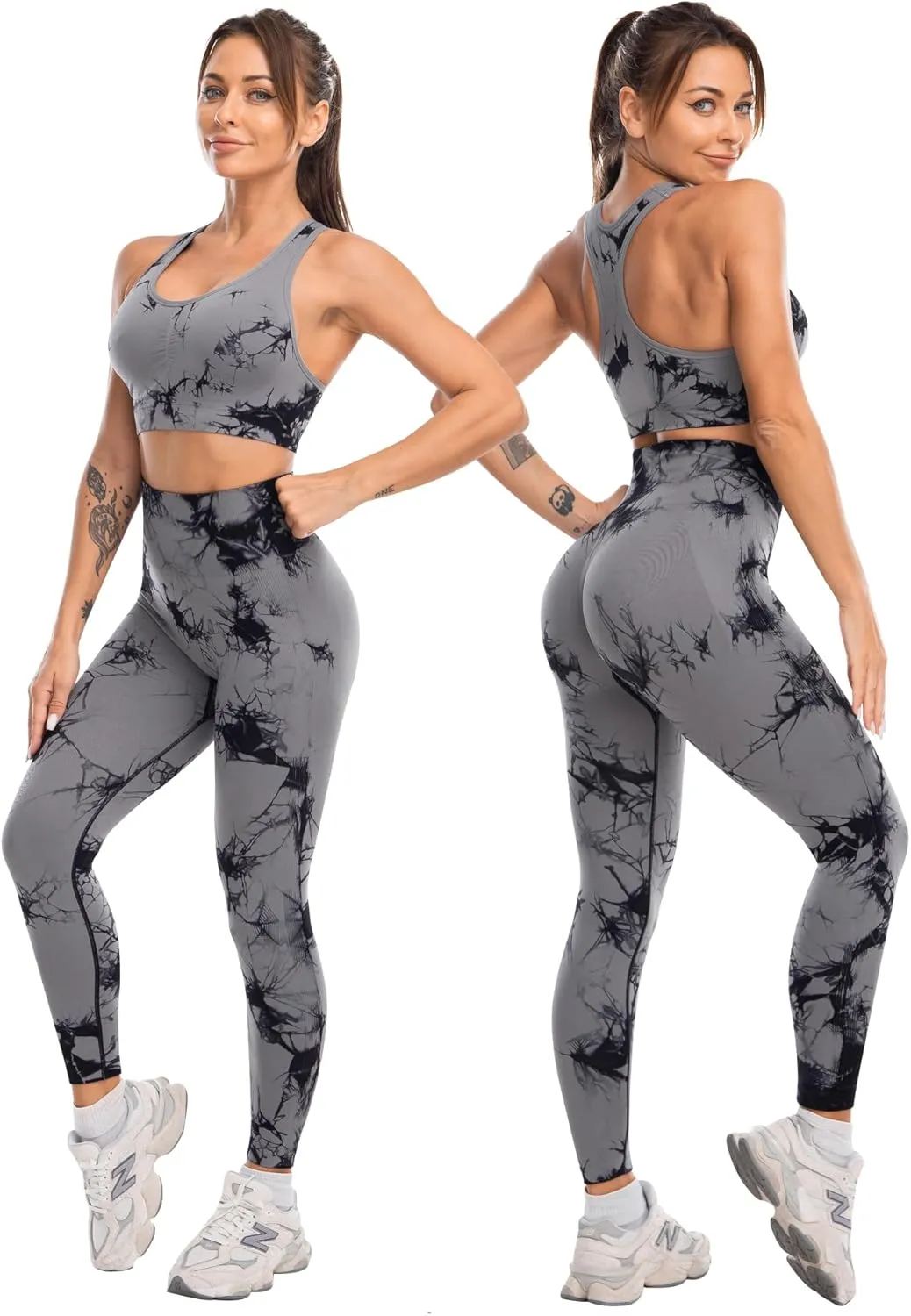 3 Piece Workout Sets for Women Butt Lifting Leggings with High Impact Sports Bra Gym Shorts