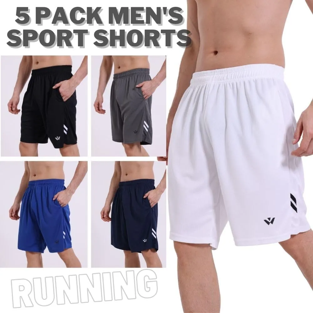 3/5 Pack Athletic Gym Mens Shorts Quick Dry Basketball Shorts with Pockets for Workout Running Casual Activewear