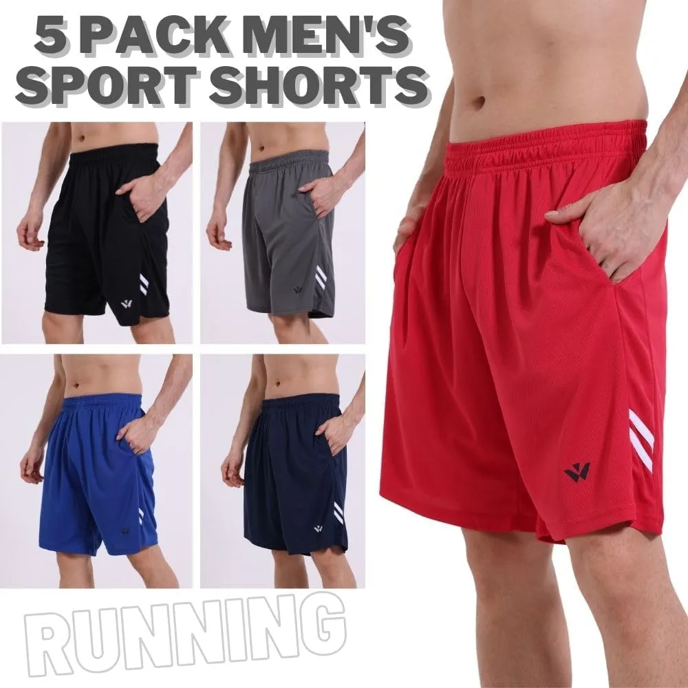3/5 Pack Athletic Gym Mens Shorts Quick Dry Basketball Shorts with Pockets for Workout Running Casual Activewear