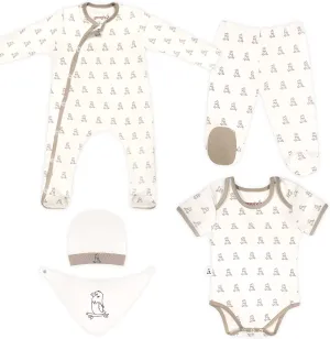 5 pcs Preemie & Newborn Layette Set GOTS Certified Organic Cotton Soft Gender Neutral Baby Boy Girl Unisex Clothing Infant Essentials Gift Set