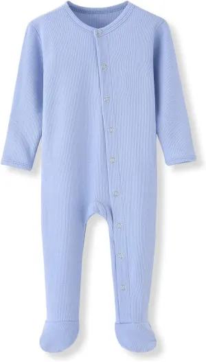 ACESTAR Newborn Baby Footed Pajamas with Mitten Cuffs - Cotton Snap-Up Baby Sleepers for Sleep and Play Footies 0-12 Months