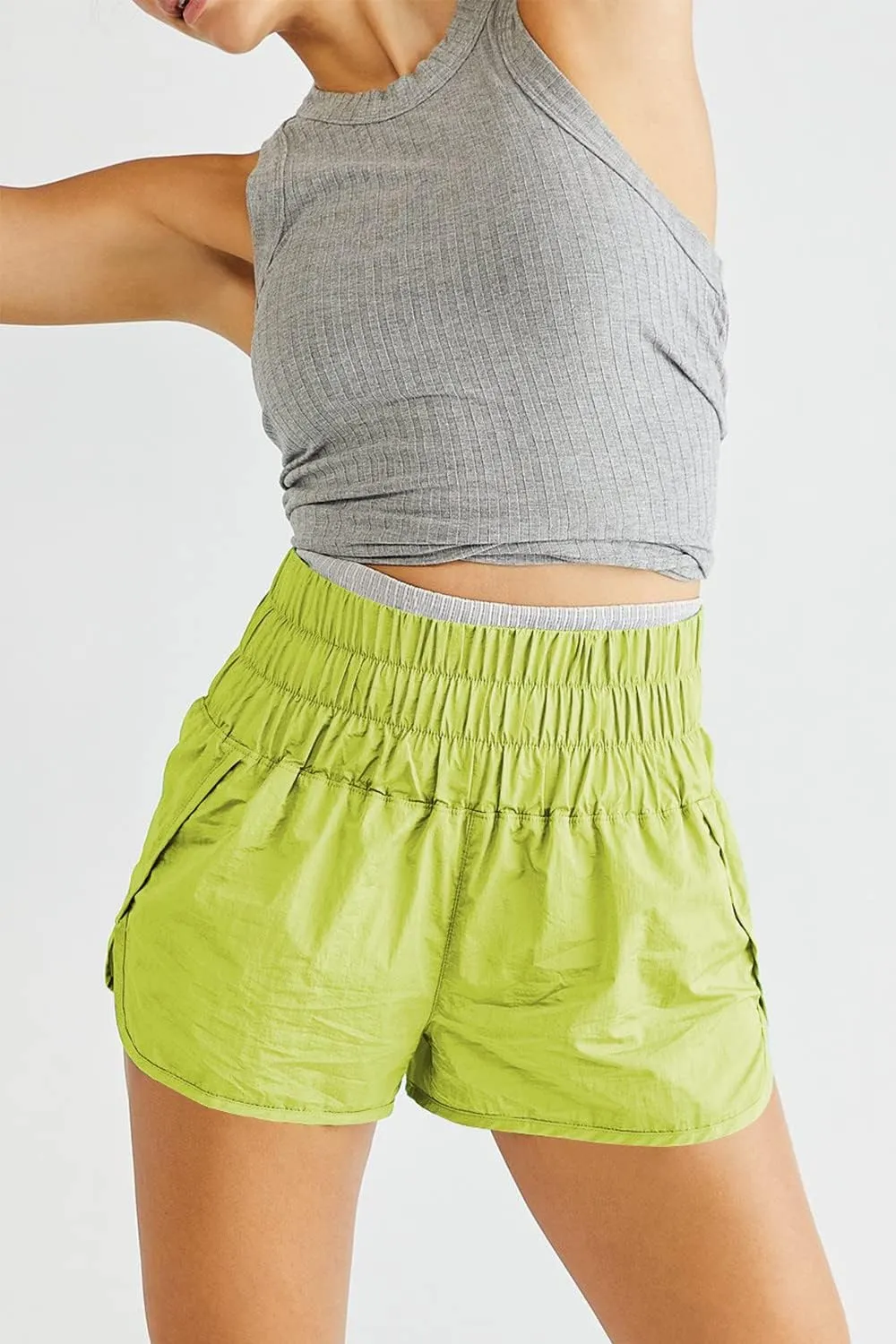 ALBIZIA High Waist Running Short for Women Quick Dry Athletic Gym Running Workout Shorts with Liner