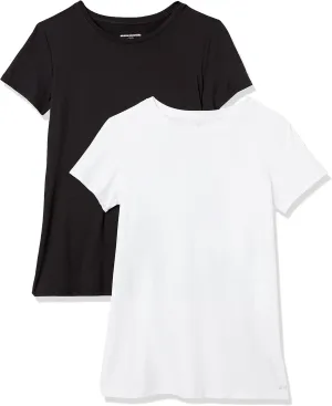 Amazon Essentials Women's Active Quick Dry Tech Stretch Short-Sleeve Crewneck T-Shirt (Available in Plus Size), Multipacks