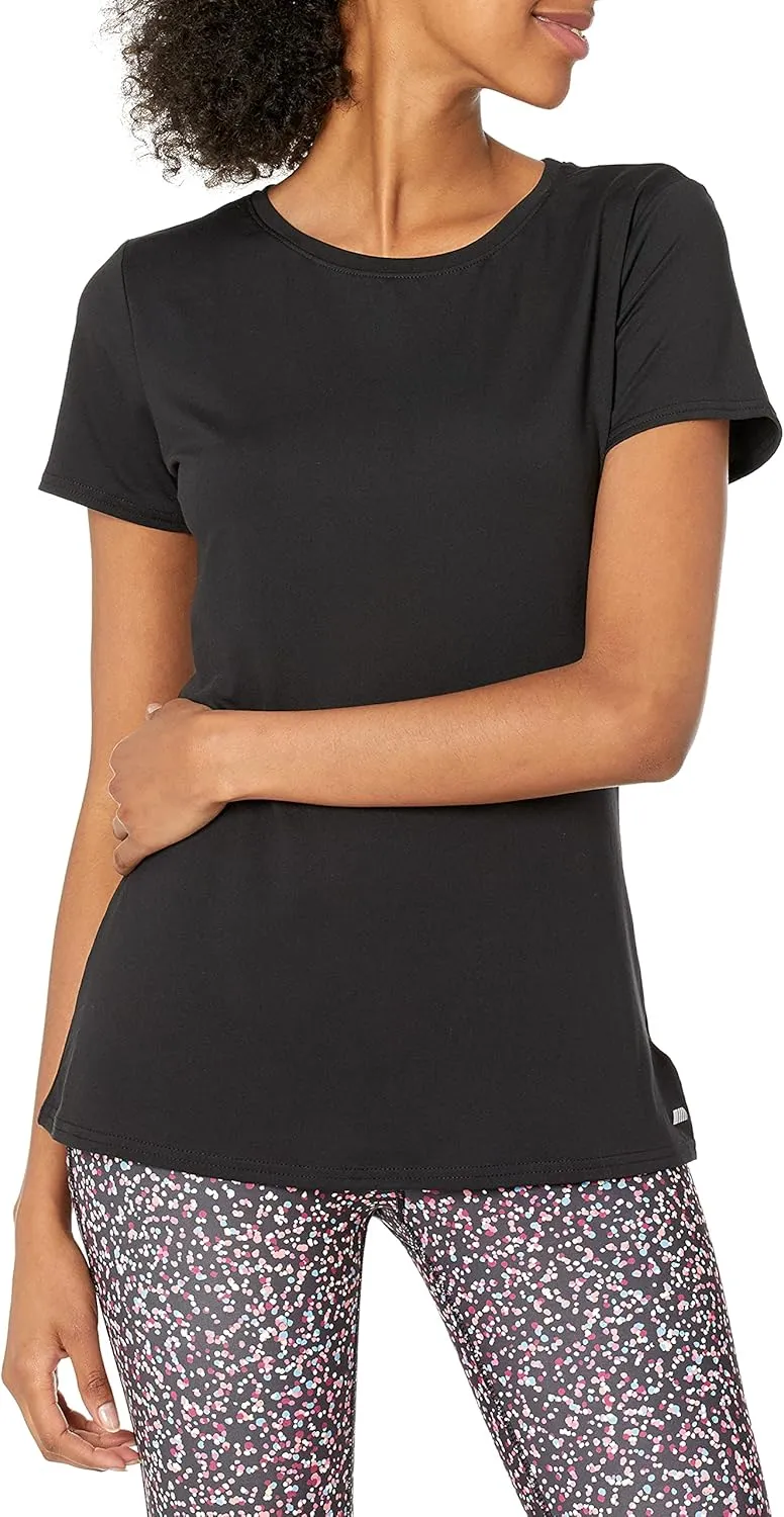 Amazon Essentials Women's Active Quick Dry Tech Stretch Short-Sleeve Crewneck T-Shirt (Available in Plus Size), Multipacks