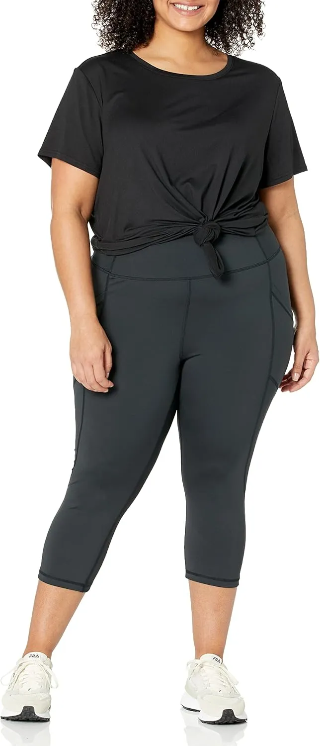 Amazon Essentials Women's Active Quick Dry Tech Stretch Short-Sleeve Crewneck T-Shirt (Available in Plus Size), Multipacks