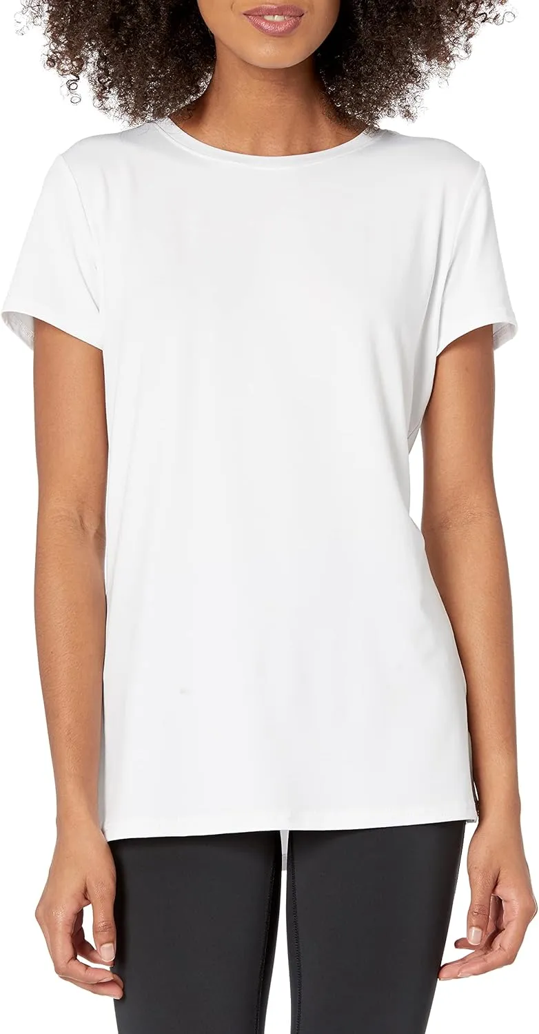 Amazon Essentials Women's Active Quick Dry Tech Stretch Short-Sleeve Crewneck T-Shirt (Available in Plus Size), Multipacks