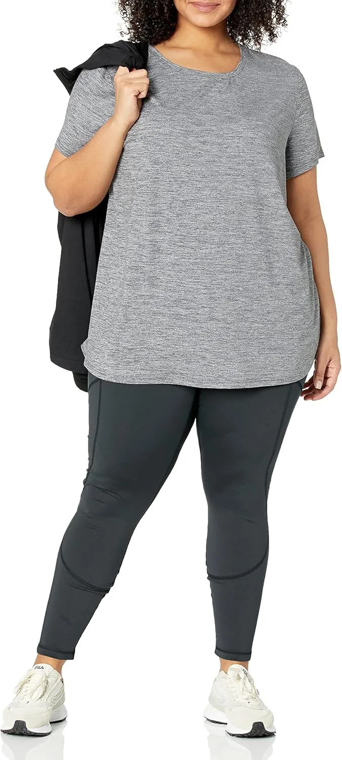 Amazon Essentials Women's Active Quick Dry Tech Stretch Short-Sleeve Crewneck T-Shirt (Available in Plus Size), Multipacks