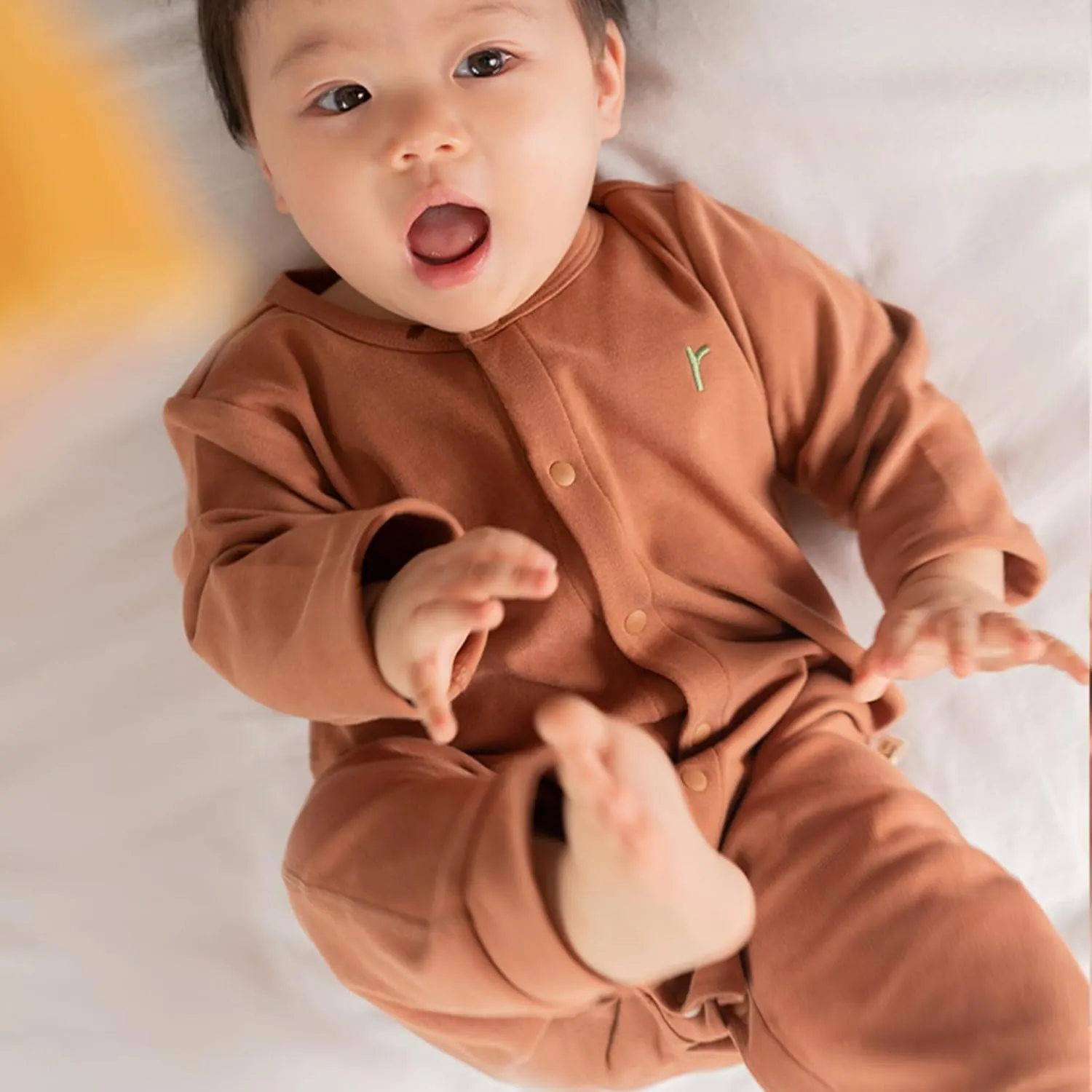 ArborTree 100% Natural Organic Cotton Baby Open Front Romper Bodysuit