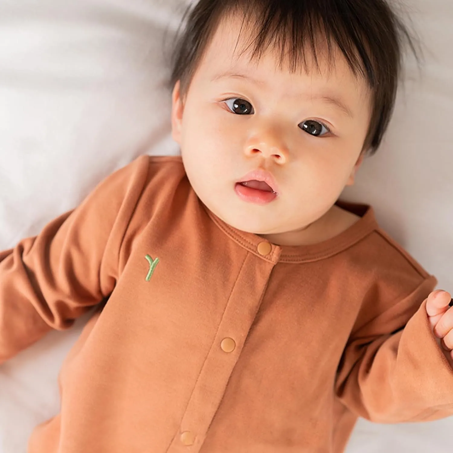 ArborTree 100% Natural Organic Cotton Baby Open Front Romper Bodysuit