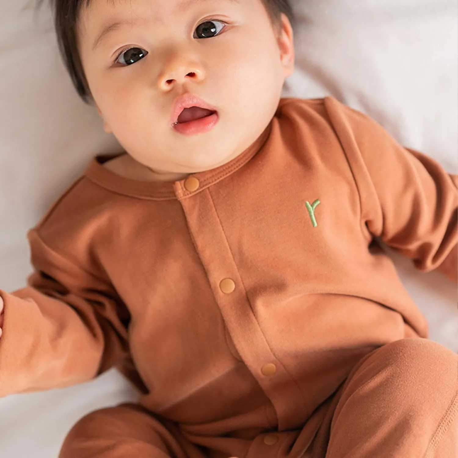 ArborTree 100% Natural Organic Cotton Baby Open Front Romper Bodysuit