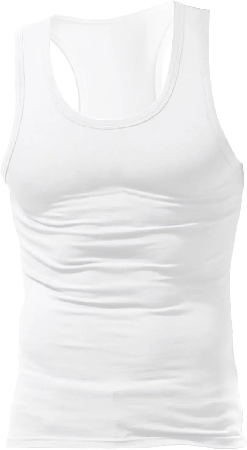 Athletic Tank Tops for Men Stretchy Cotton Summer Fitness Exercise Sleeveless Vest Casual Outdoor Running Tops 4Pack