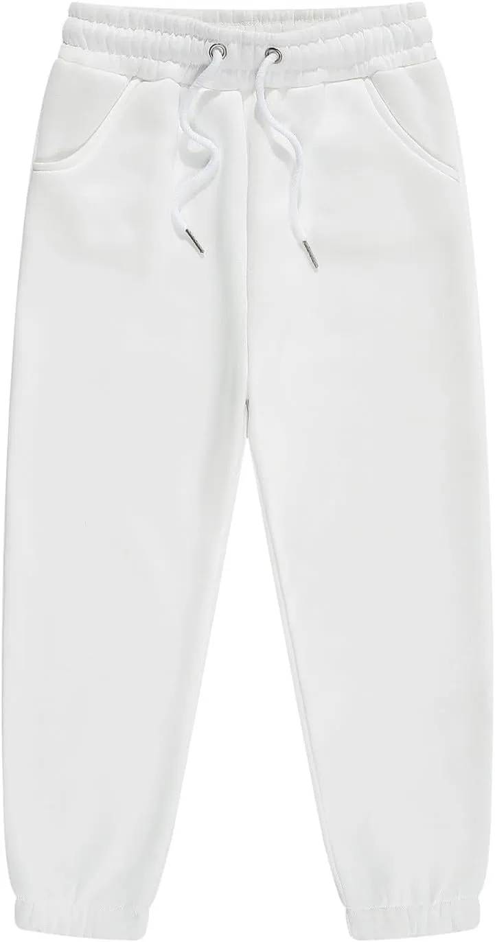 Baby Boy Pants Toddler Cotton Pull on Jogger Kids Drawstring Solid Elastic Sweatpants Boy Sweatpants Infant Pants