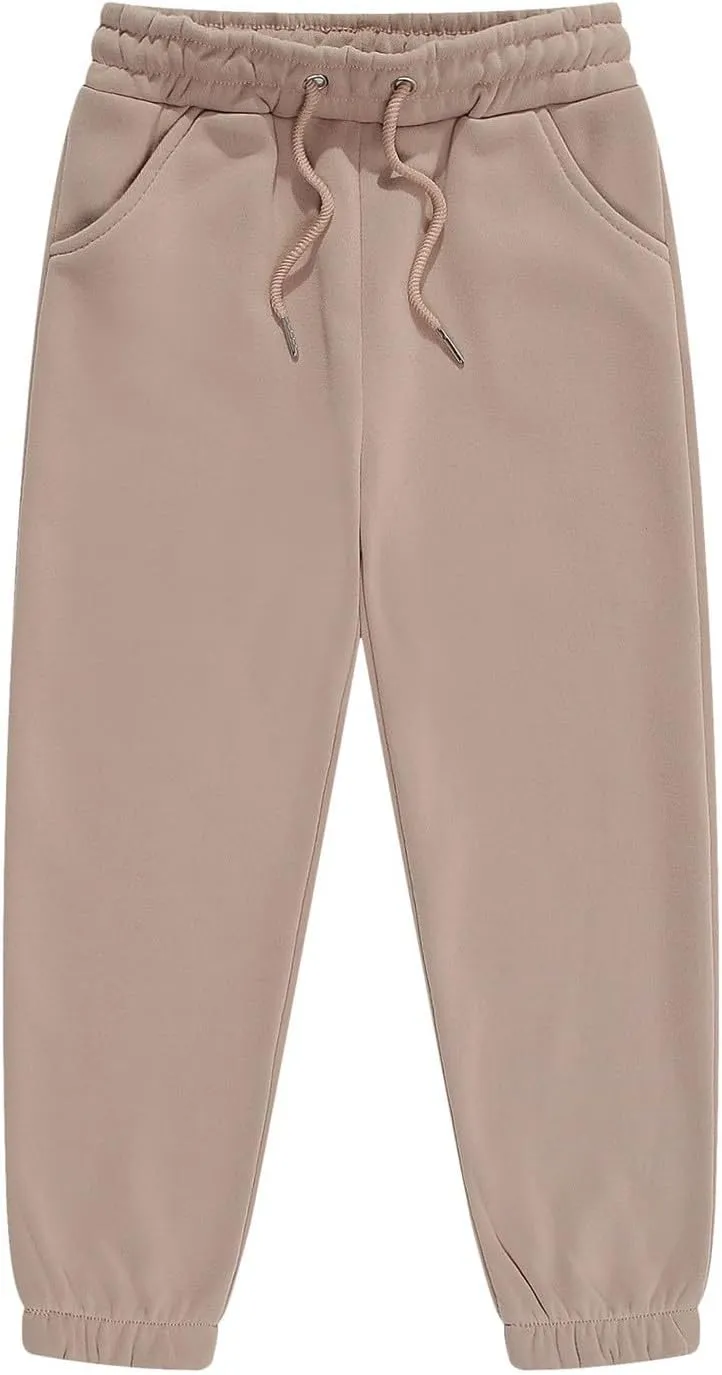 Baby Boy Pants Toddler Cotton Pull on Jogger Kids Drawstring Solid Elastic Sweatpants Boy Sweatpants Infant Pants