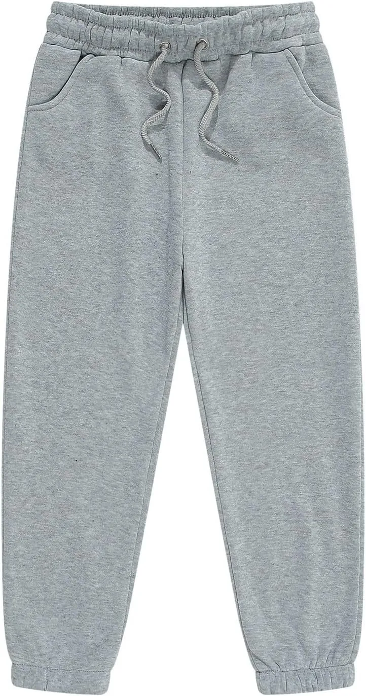Baby Boy Pants Toddler Cotton Pull on Jogger Kids Drawstring Solid Elastic Sweatpants Boy Sweatpants Infant Pants
