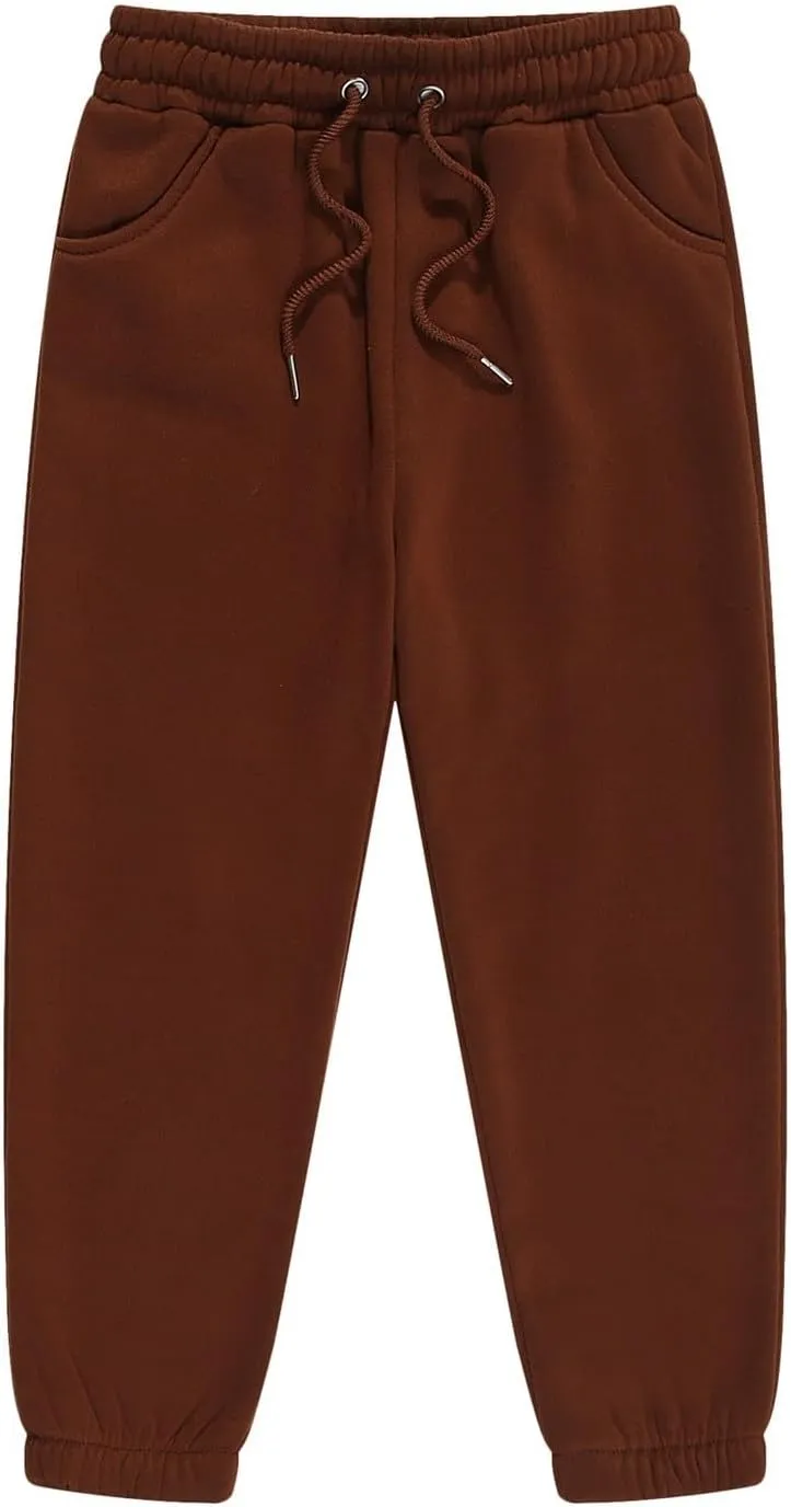 Baby Boy Pants Toddler Cotton Pull on Jogger Kids Drawstring Solid Elastic Sweatpants Boy Sweatpants Infant Pants