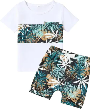 Baby Boy Shirt and Short Sets Print Beach Toddler Summer Hawaii Clothes Little Boy Shorts Set Vacation Beach Outfits