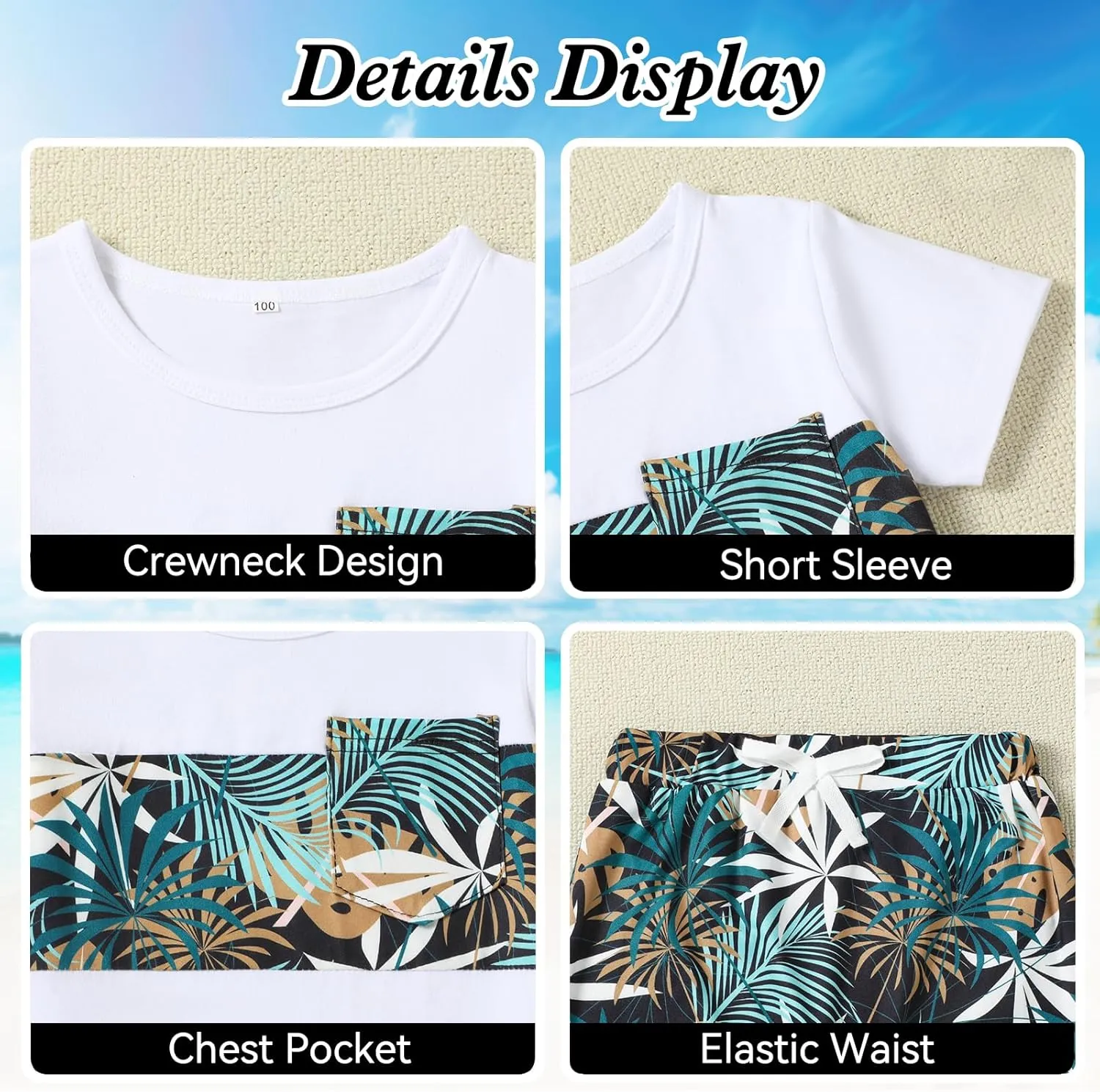 Baby Boy Shirt and Short Sets Print Beach Toddler Summer Hawaii Clothes Little Boy Shorts Set Vacation Beach Outfits