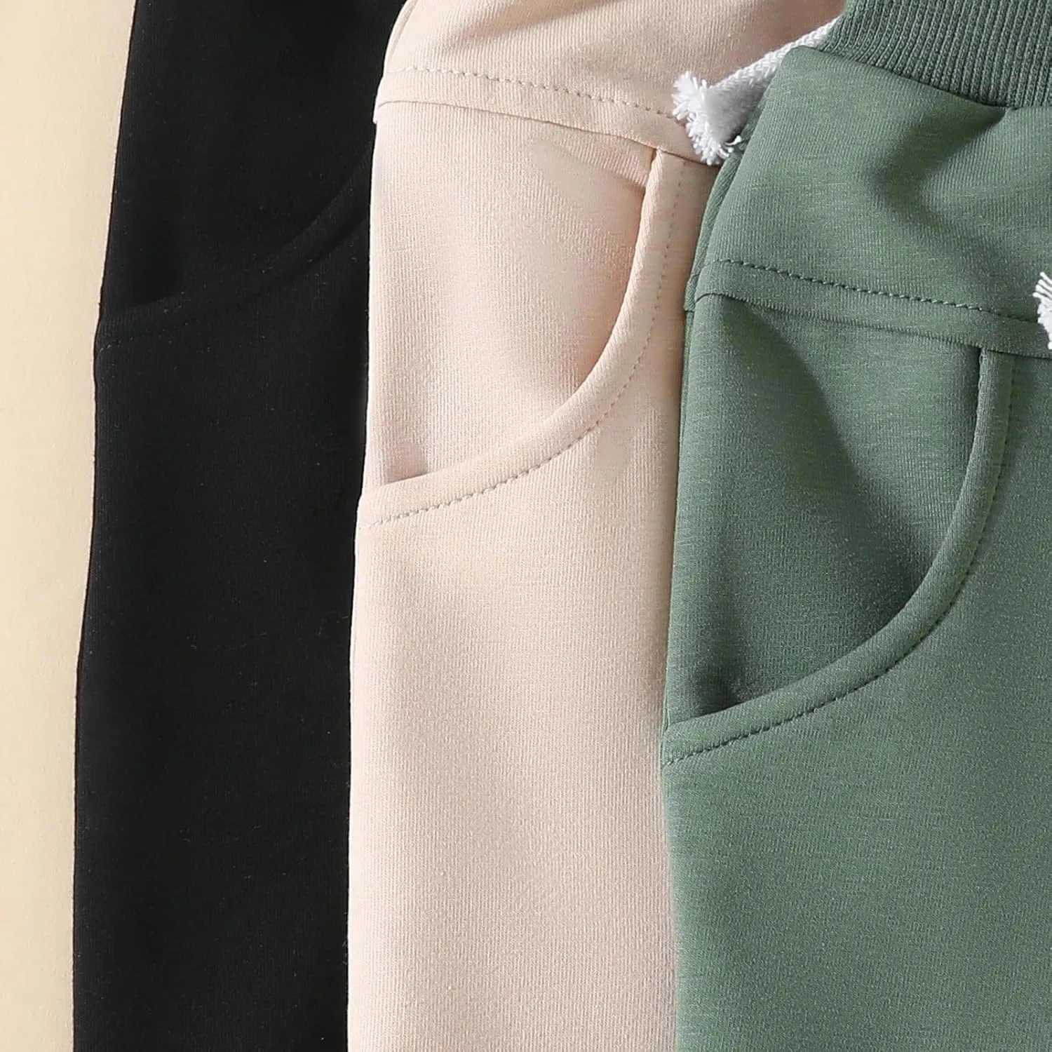 Baby Boys Girls 3 Pack Sweatpants Toddler Solid Elastic Waist Bottom Joggers Pants Unisex Newborn Infant Trousers