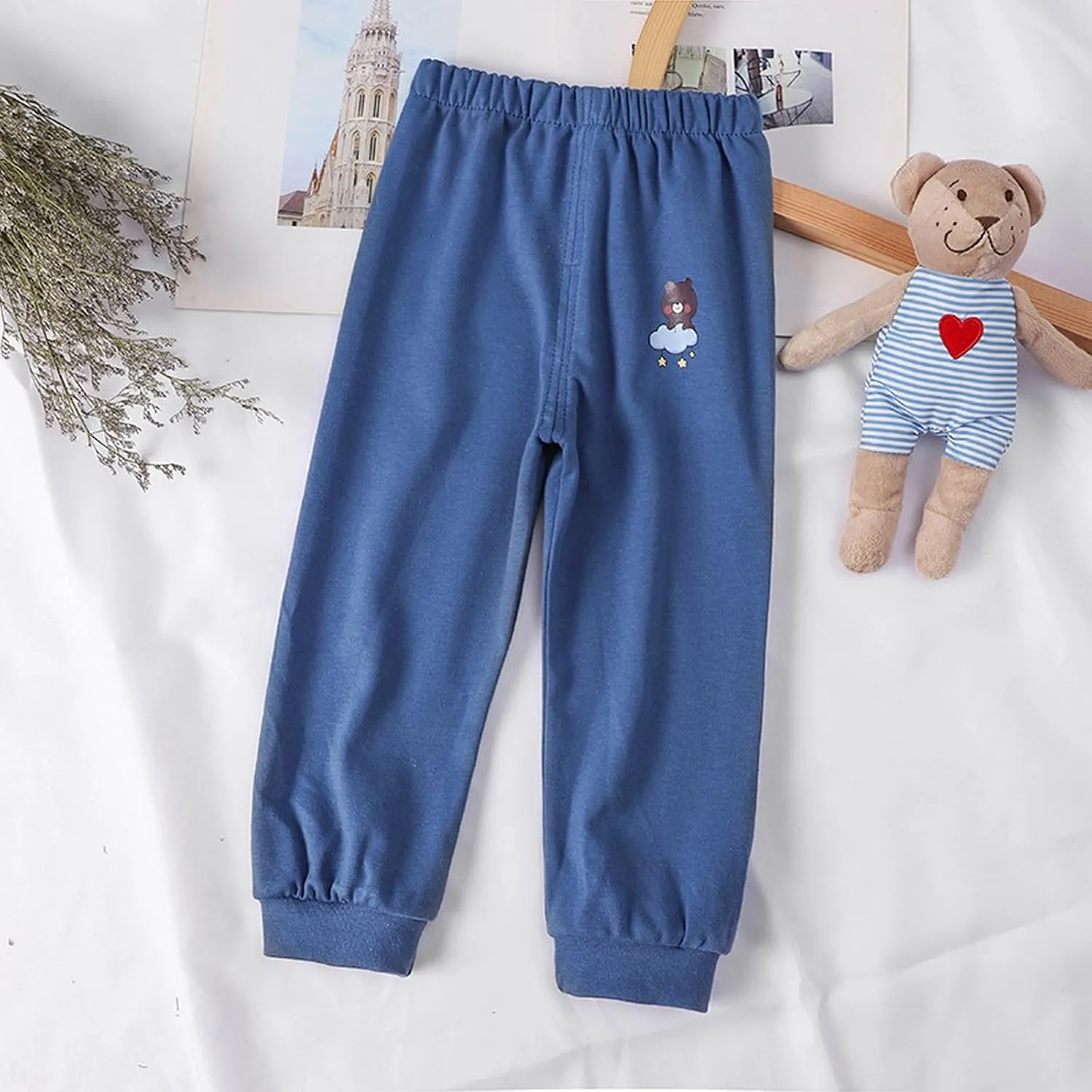 Baby Boy's Pants, Toddler Cotton Pull on Jogger, Kids Cute 𝗖artoon Elastic Waist Sweatpants Unisex Sports Pants