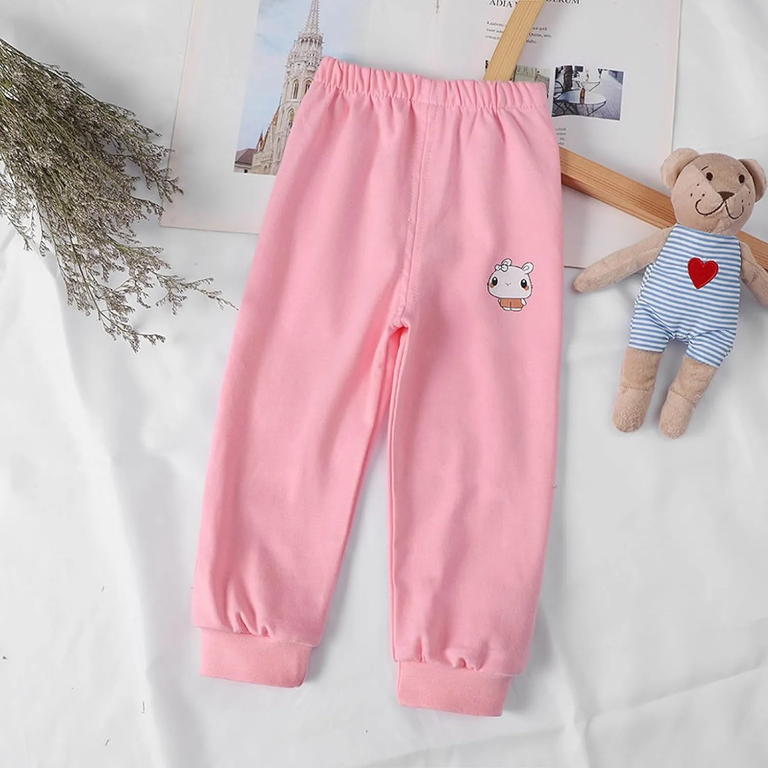 Baby Boy's Pants, Toddler Cotton Pull on Jogger, Kids Cute 𝗖artoon Elastic Waist Sweatpants Unisex Sports Pants
