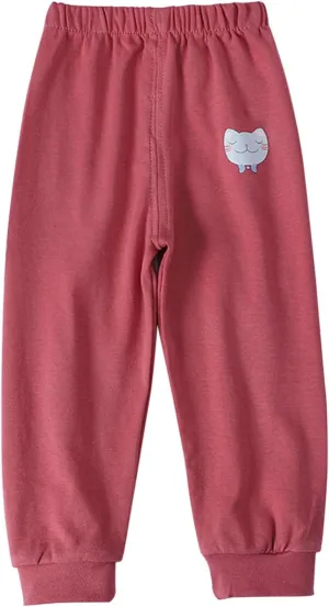 Baby Boy's Pull on Jogger Pants Kids Toddler Girls Sweatpants Cotton Kids Cute Cartoon Elastic Waist Sports Pants