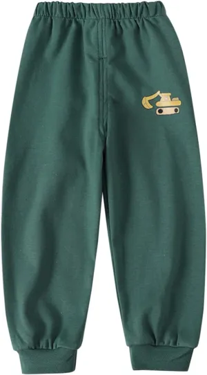 Baby Boy's Pull on Jogger Pants Kids Toddler Girls Sweatpants Cotton Kids Cute Cartoon Elastic Waist Sports Pants
