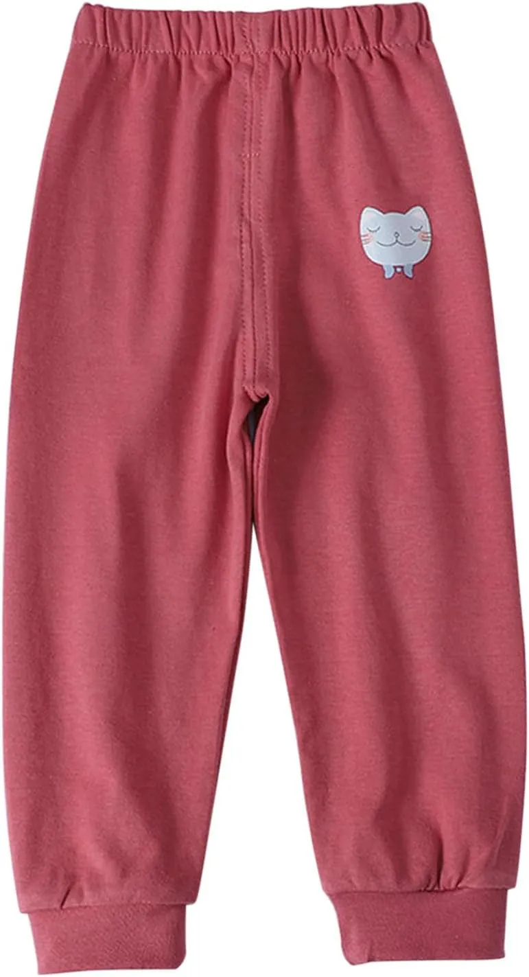 Baby Boy's Pull on Jogger Pants Kids Toddler Girls Sweatpants Cotton Kids Cute Cartoon Elastic Waist Sports Pants