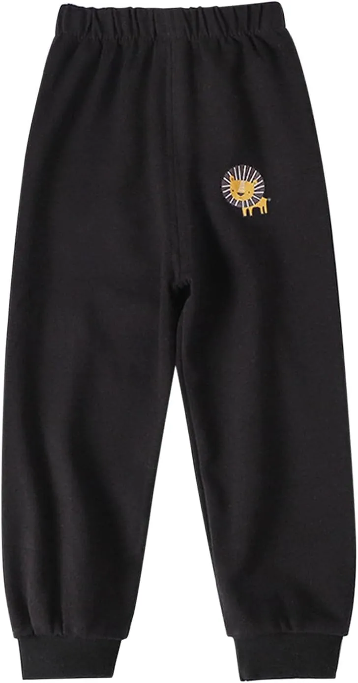 Baby Boy's Pull on Jogger Pants Kids Toddler Girls Sweatpants Cotton Kids Cute Cartoon Elastic Waist Sports Pants