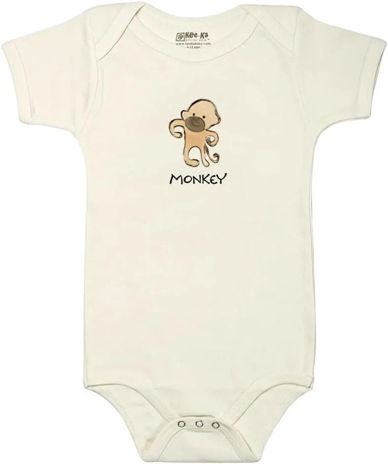 Baby Clothes - Unisex Newborn Bodysuit - Organic Cotton Short Sleeve Onesie with Print