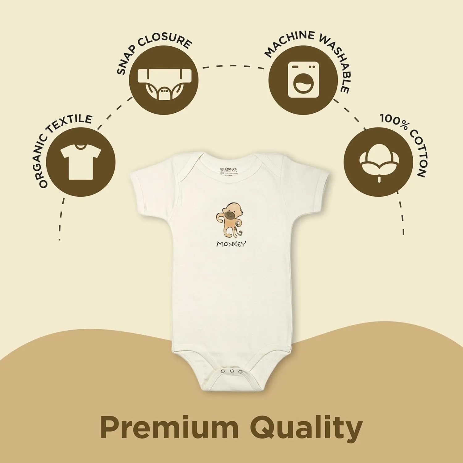 Baby Clothes - Unisex Newborn Bodysuit - Organic Cotton Short Sleeve Onesie with Print