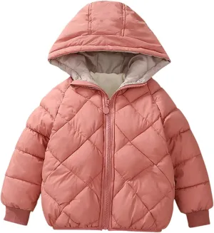 Baby Girls Boys Winter Clothes Toddler Puffer Down Jacket Coat Fleece Lined Zipper Hooded Warm Outwear for Kids
