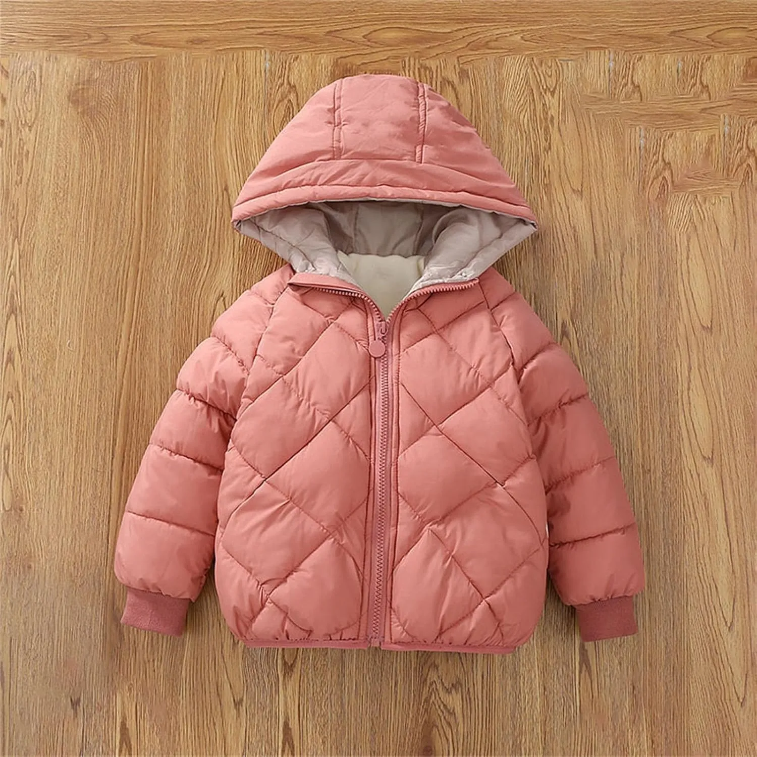 Baby Girls Boys Winter Clothes Toddler Puffer Down Jacket Coat Fleece Lined Zipper Hooded Warm Outwear for Kids
