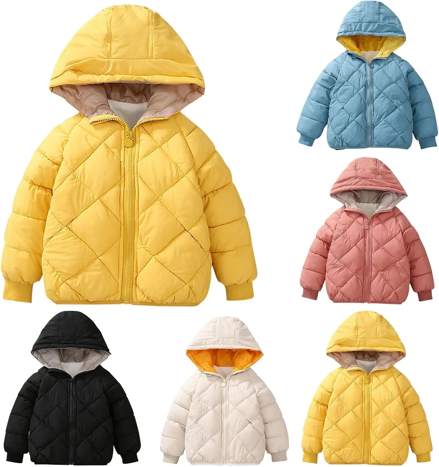 Baby Girls Boys Winter Clothes Toddler Puffer Down Jacket Coat Fleece Lined Zipper Hooded Warm Outwear for Kids