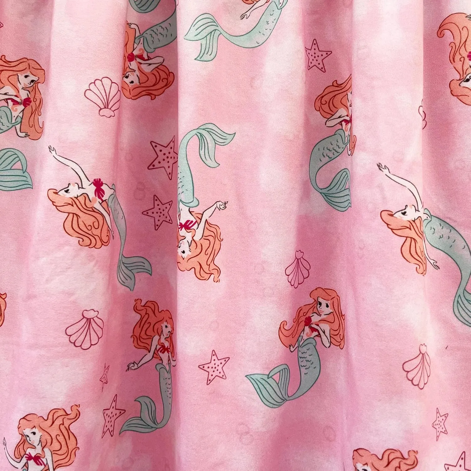 Baby Girls Flutter Sleeve Princess Cartoon Printed Dress Toddlers Spring Summer Mermaid Printed Dress 1-8Y