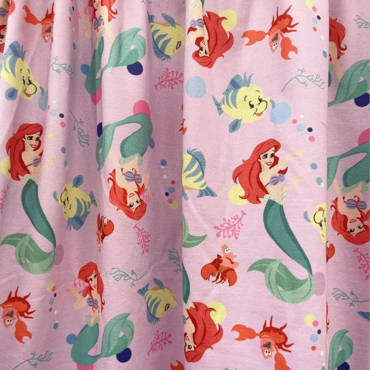 Baby Girls Flutter Sleeve Princess Cartoon Printed Dress Toddlers Spring Summer Mermaid Printed Dress 1-8Y