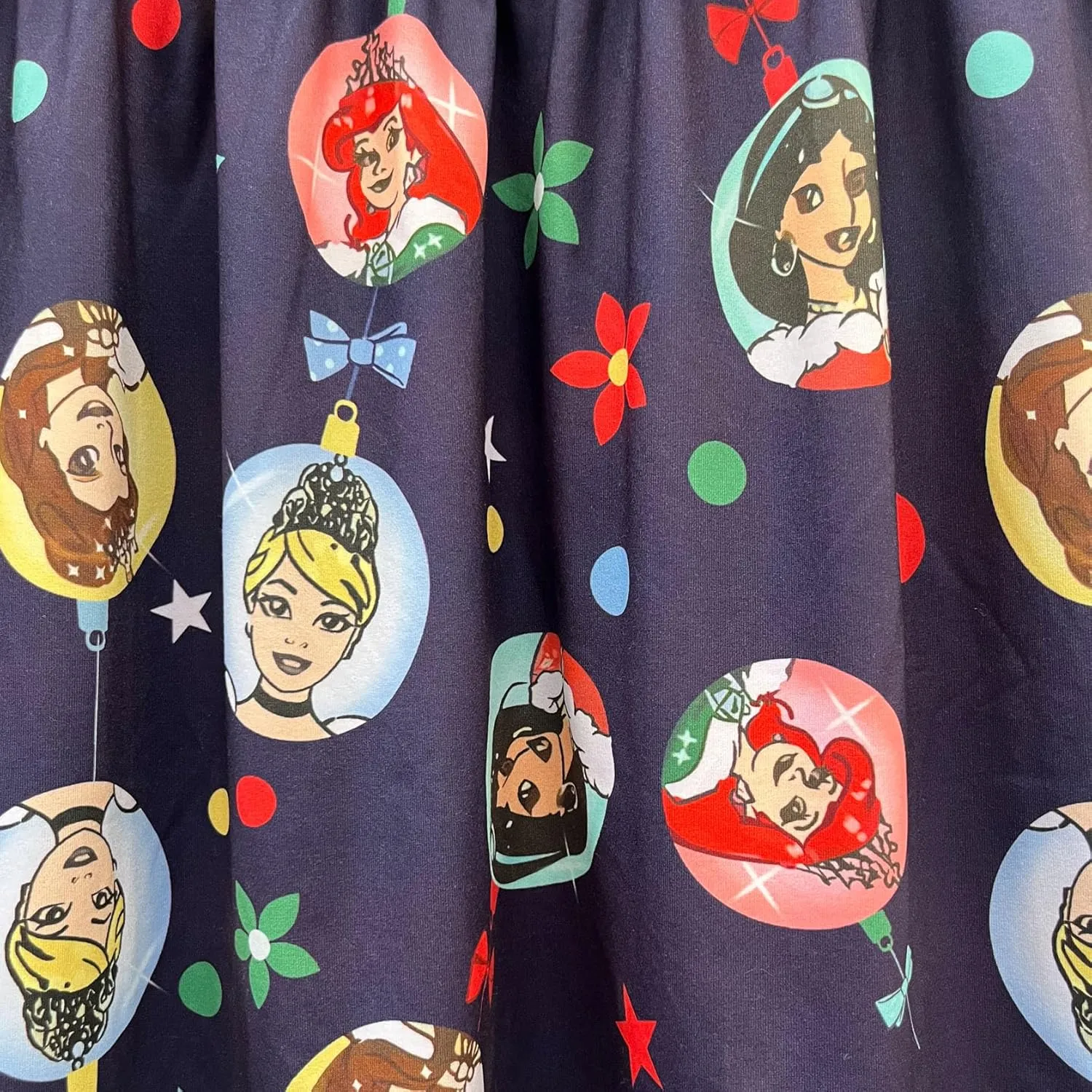 Baby Girls Flutter Sleeve Princess Cartoon Printed Dress Toddlers Spring Summer Mermaid Printed Dress 1-8Y