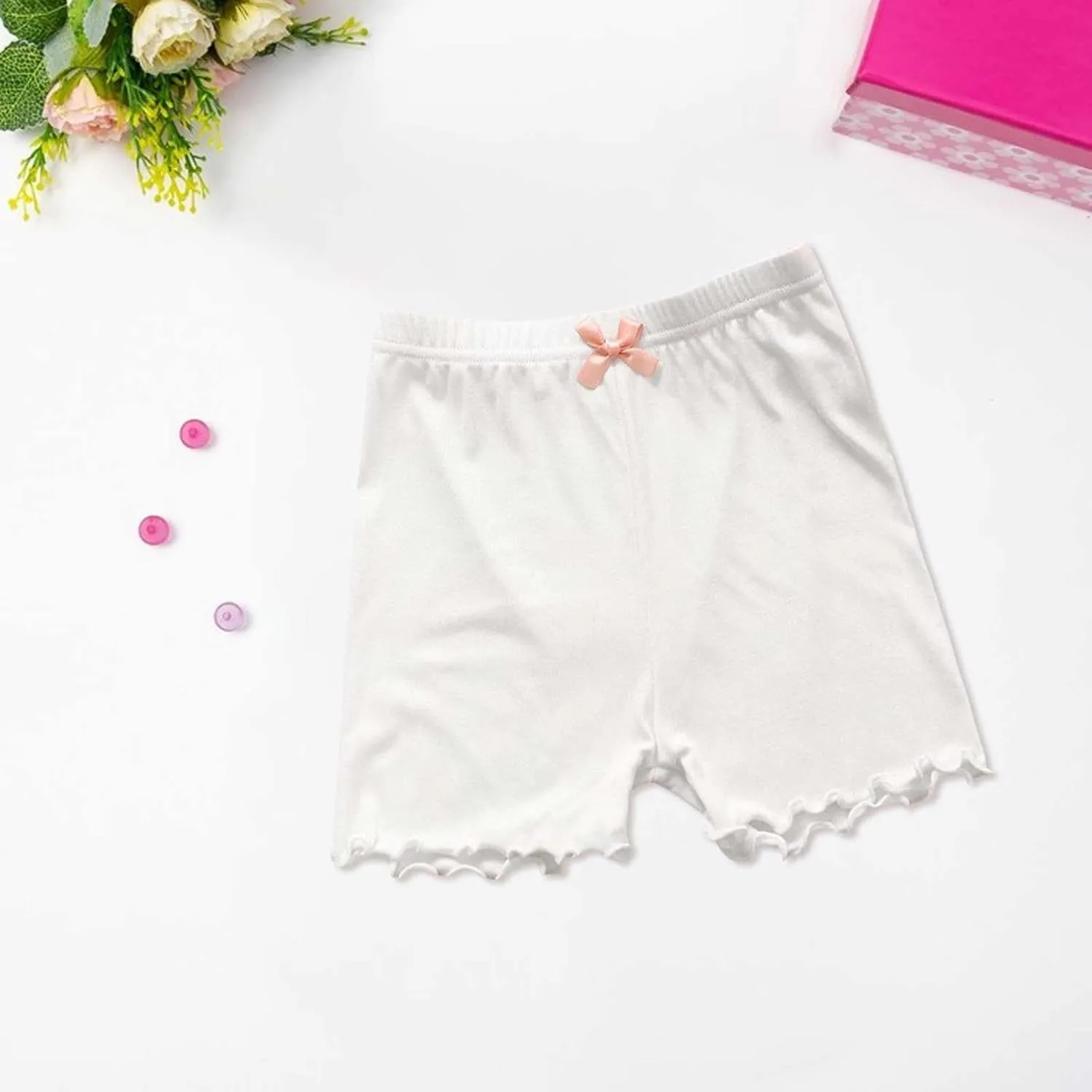 Baby Girls Ribbed Short Pants Cotton Casual Solid Summer Elastic High Waisted Summer Clothes Toddler Shorts
