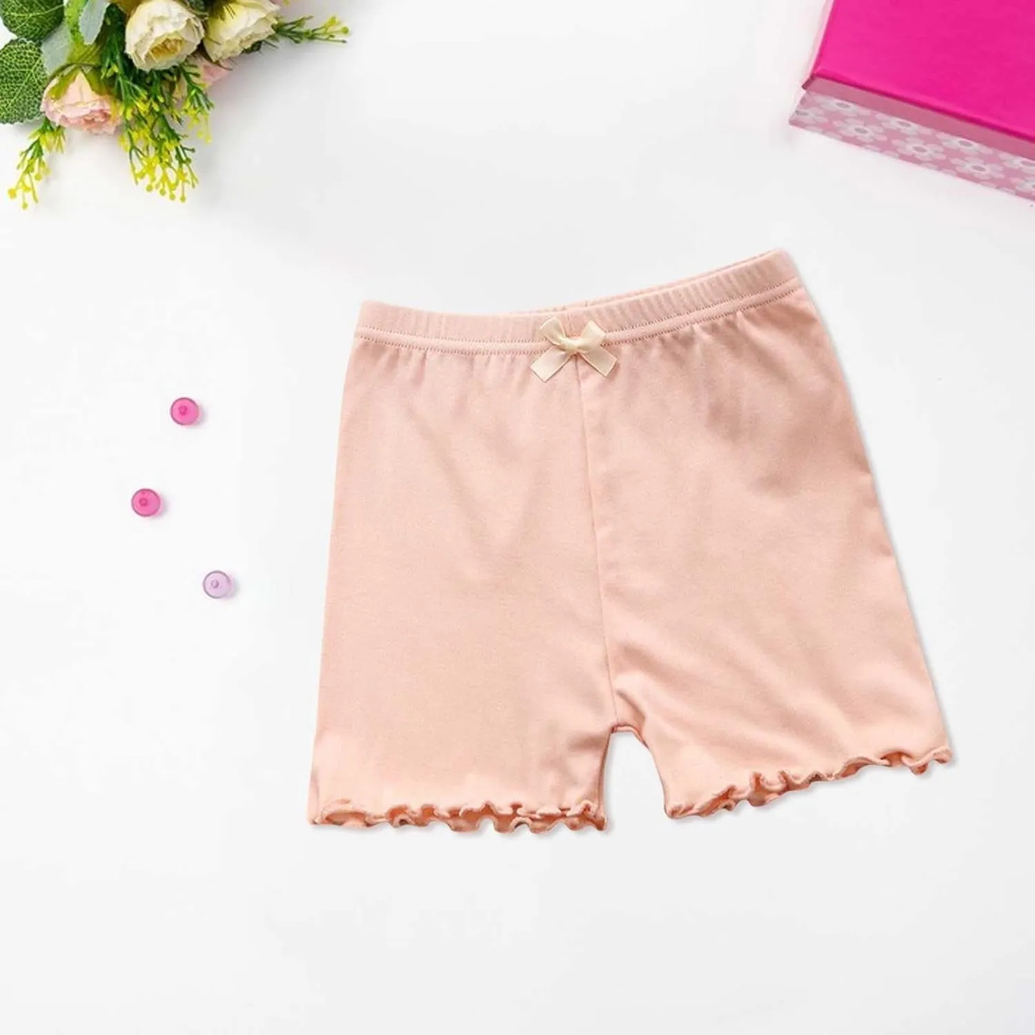 Baby Girls Ribbed Short Pants Cotton Casual Solid Summer Elastic High Waisted Summer Clothes Toddler Shorts