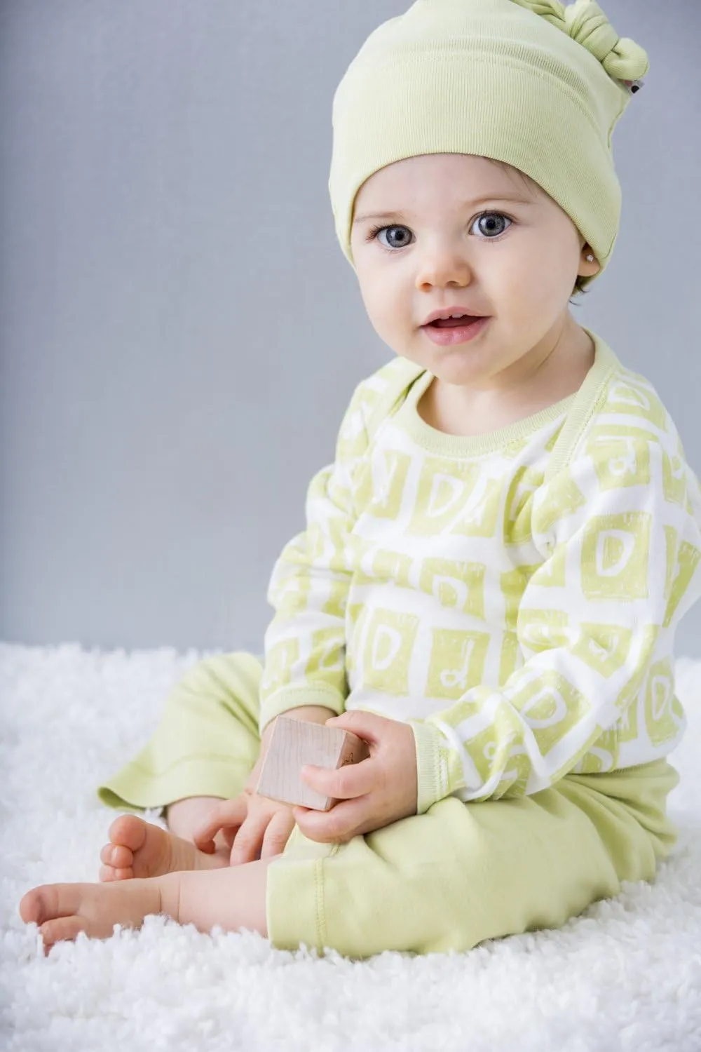 Babysoy Alphabet Pattern Footie/Gown/Onesie/Bodysuit Set